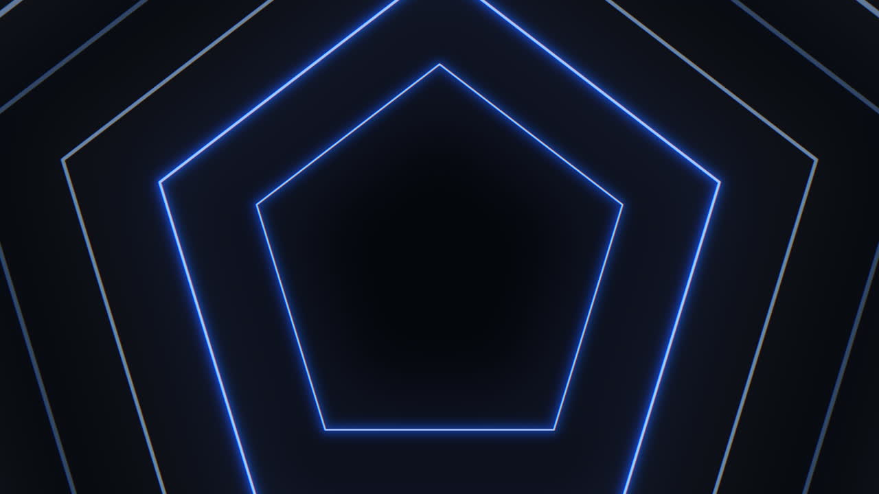 patrón de neón azul futurista en fondo negro forma hexagonal brillante