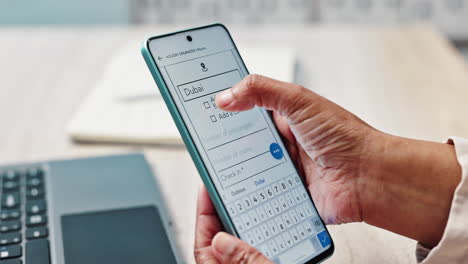 booking travel on a smartphone