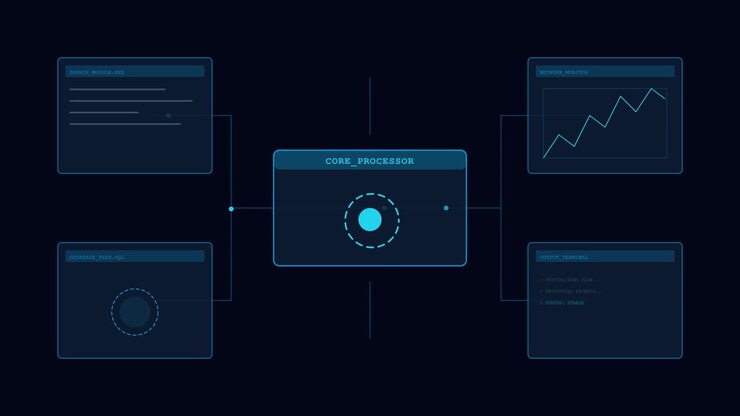 Digital Core Processor Interface with Data Flow Visualization