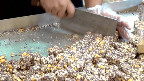 thai crispy rice, thai rice cracker, close up