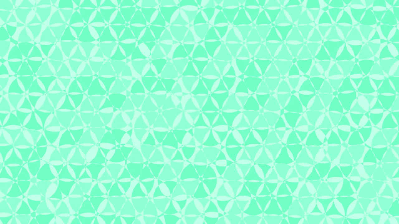 민트 녹색 원은 바람에 부는 칼레도스코프처럼 보입니다.