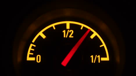 fuel gauge. needle moving