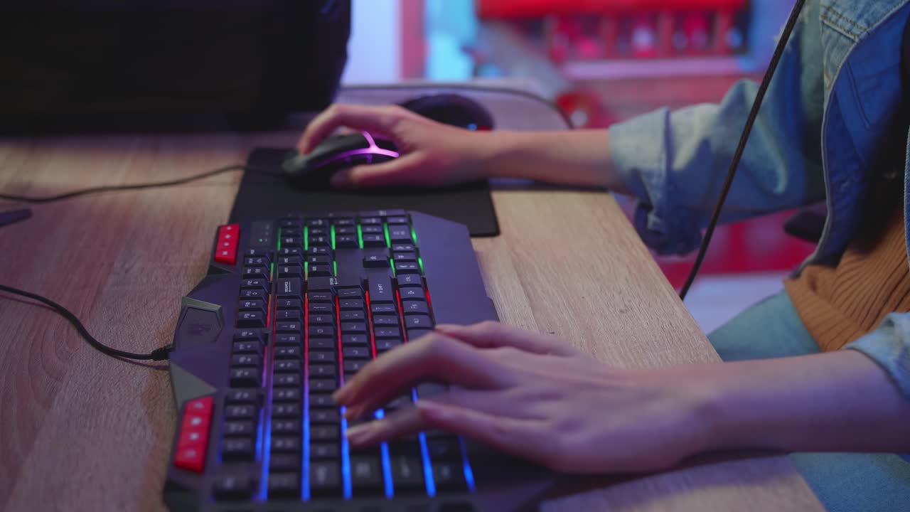 Woman Gaming on a Computer