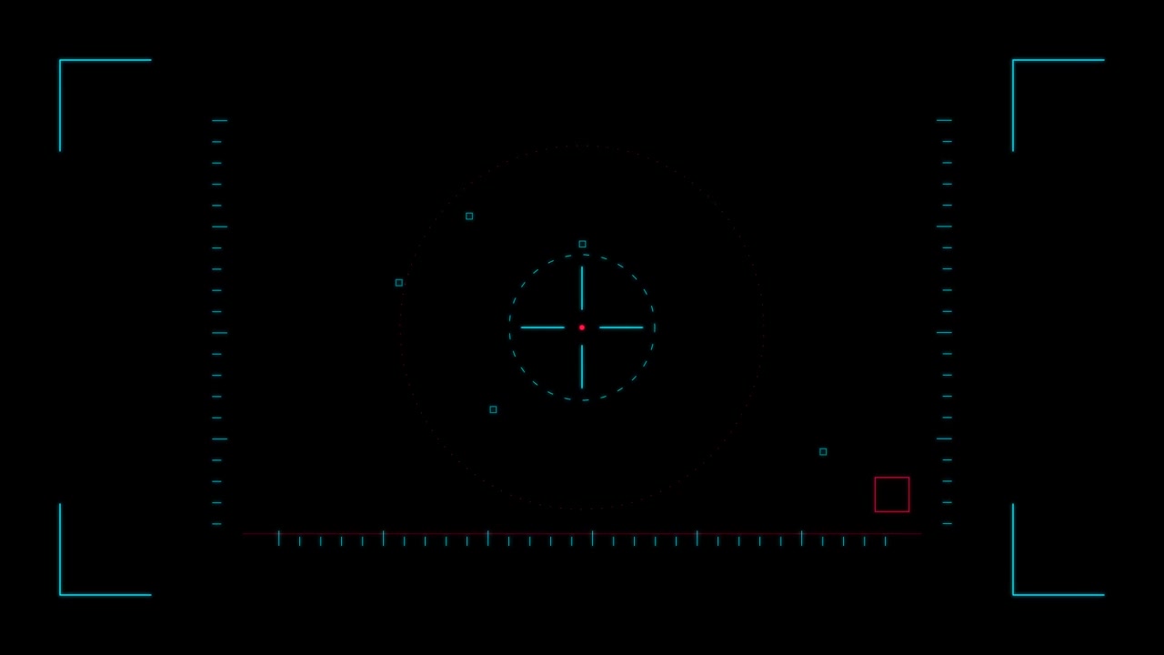 Digital HUD Interface With Scanning Crosshair Overlay