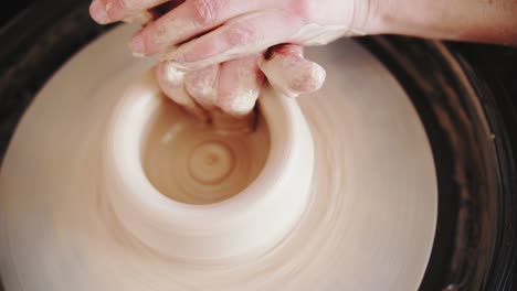 footage of pottery wheel work