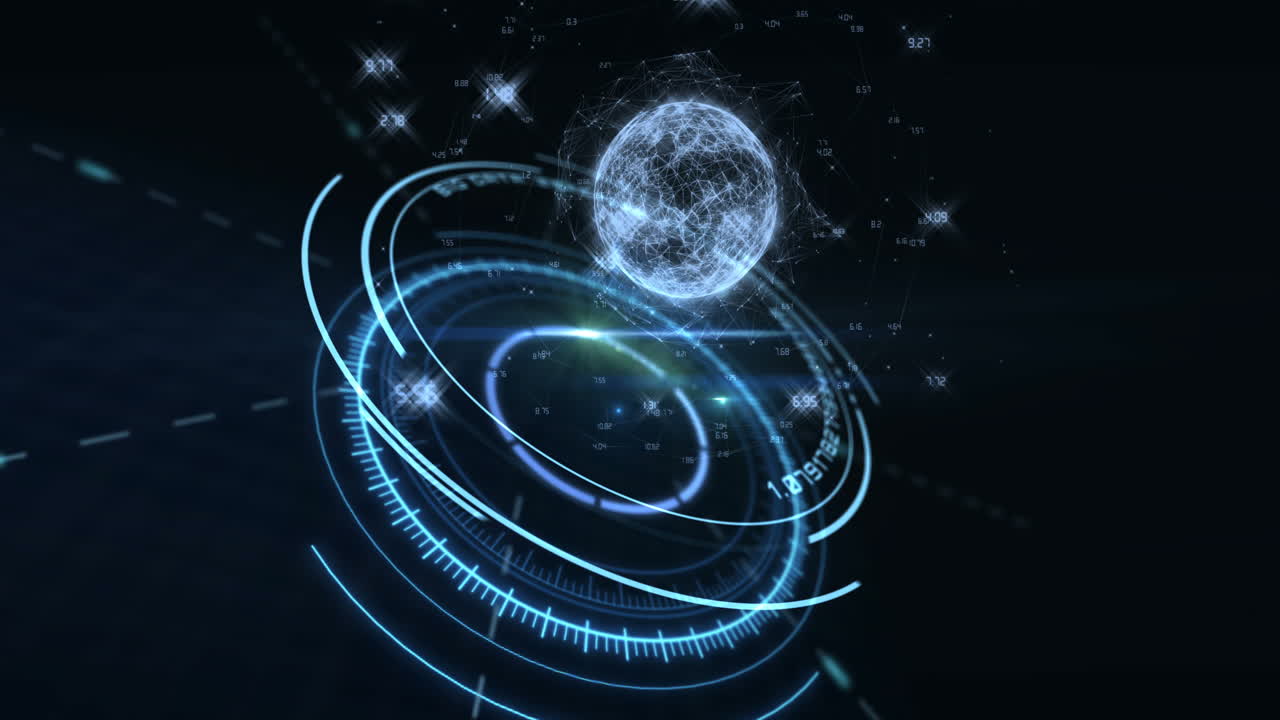 디지털로 생성된 지구와 글로벌 커뮤니케이션 개념