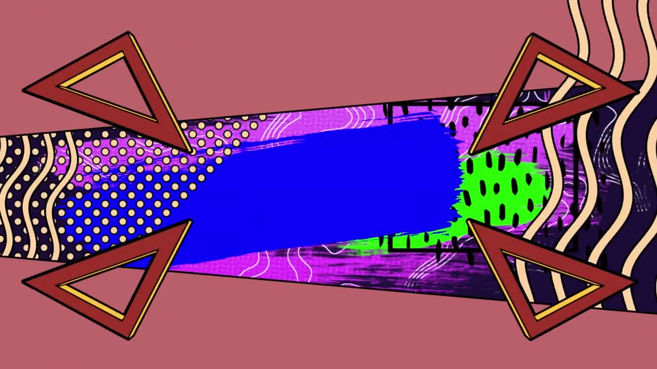 어두운 배경에 다채로운 움직이는 그래픽의 애니메이션