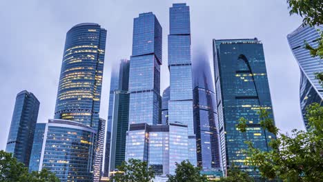 time-lapse skyscraper in the city