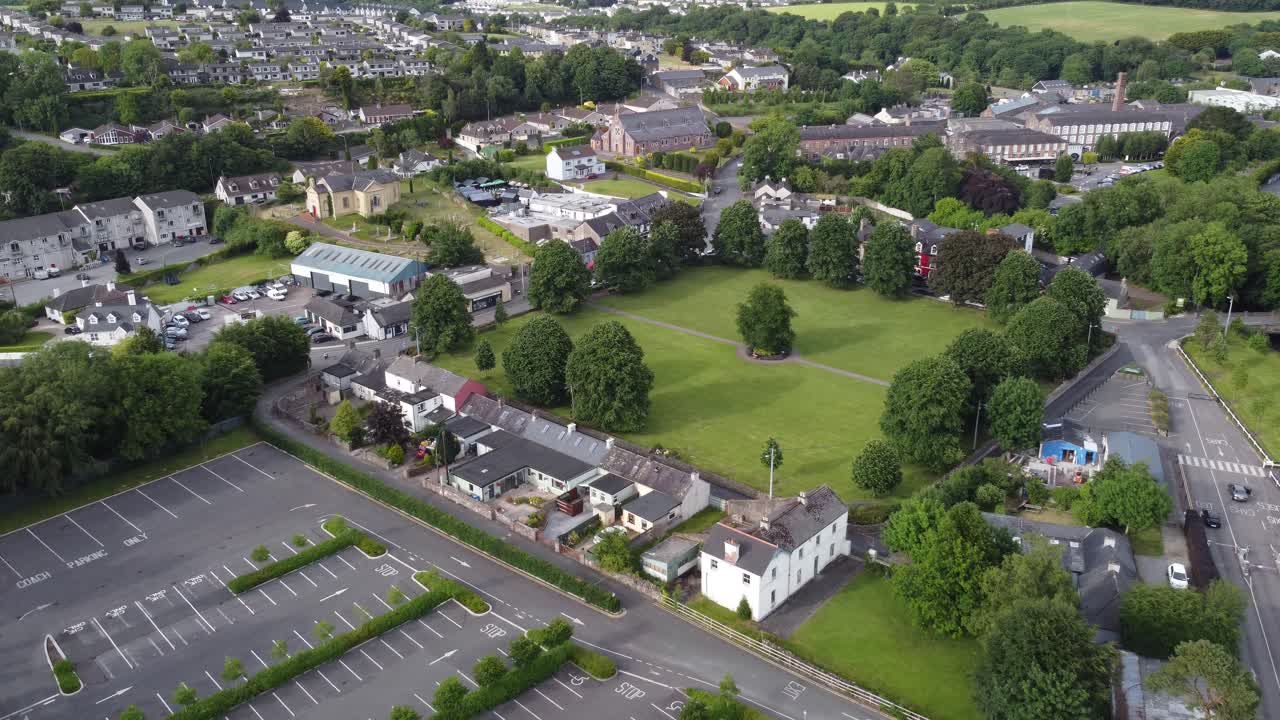 Blarney village Ireland drone aerial footage