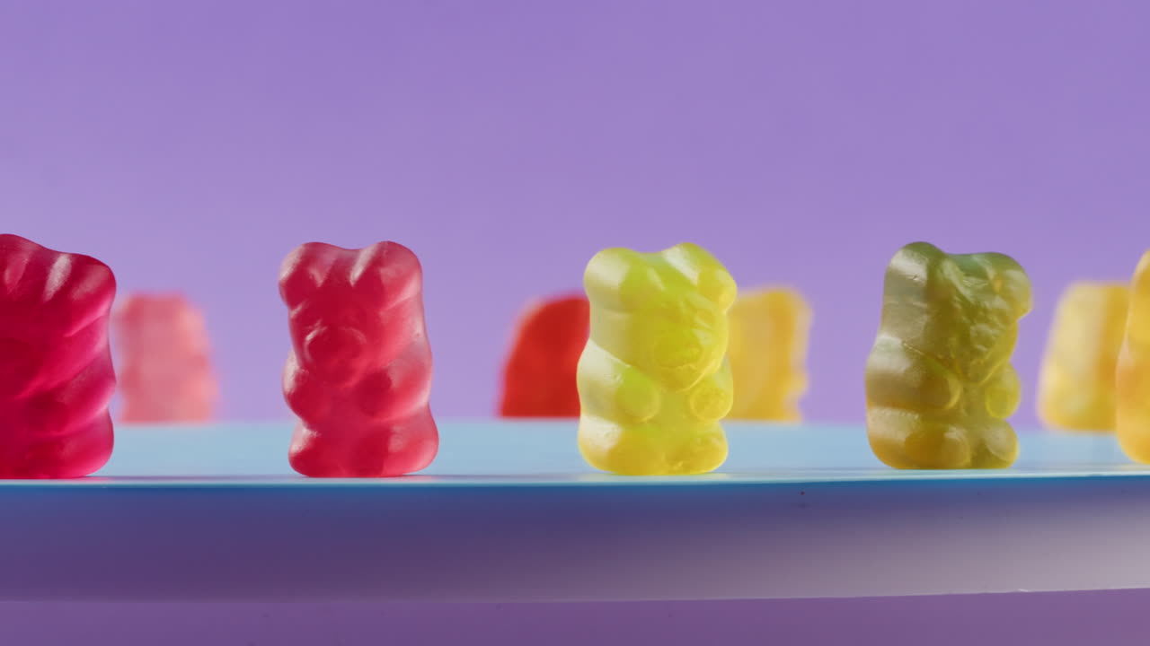 Colorful Gummy Bears on a Plate