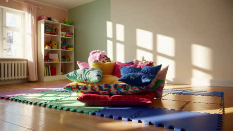 colorful pillows in a child's room