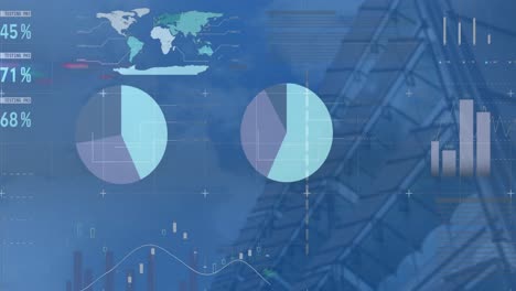 Animación-De-La-Interfaz-Con-Procesamiento-De-Datos-Contra-Un-Edificio-Alto