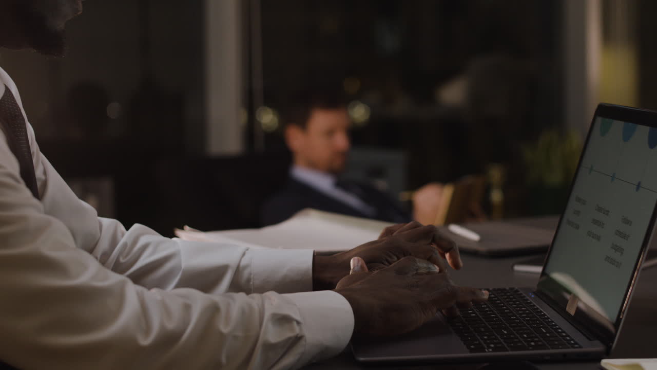 Man working late at the office