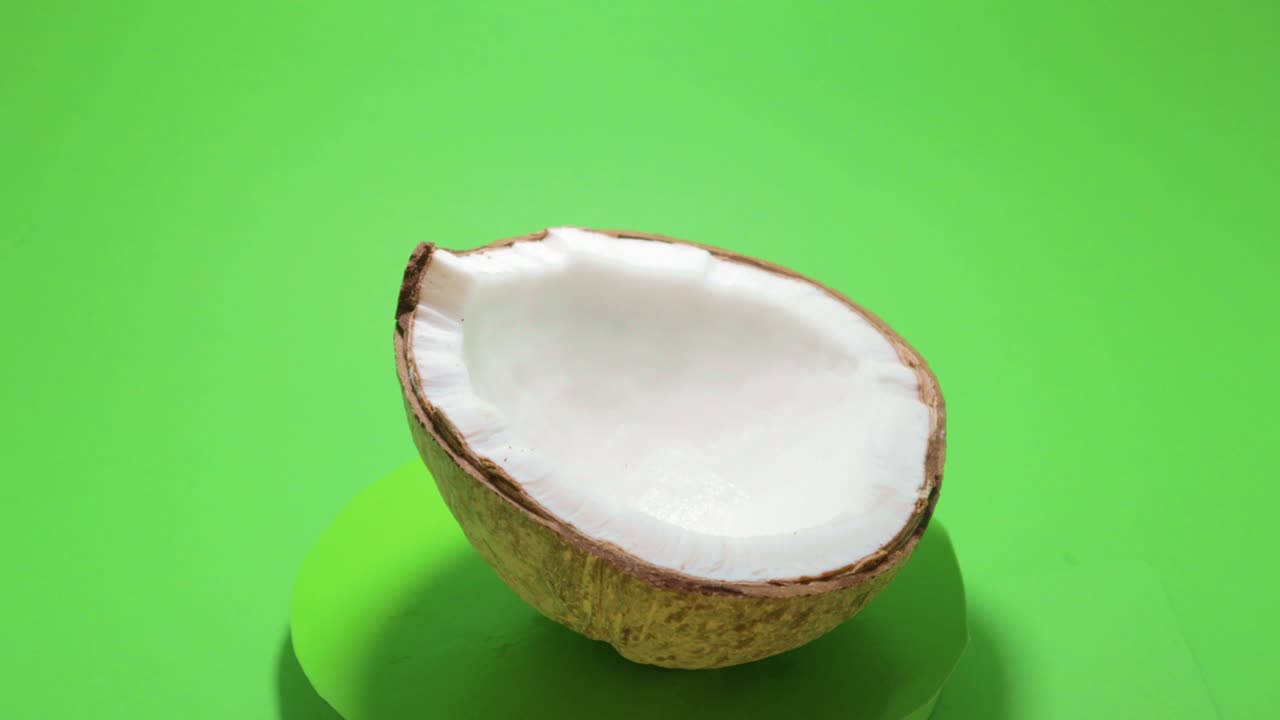 coconut insulated chroma key green background shavings milk
