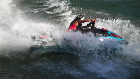 jetski stunts performed on the willamette river in portland, oregon in slow motion