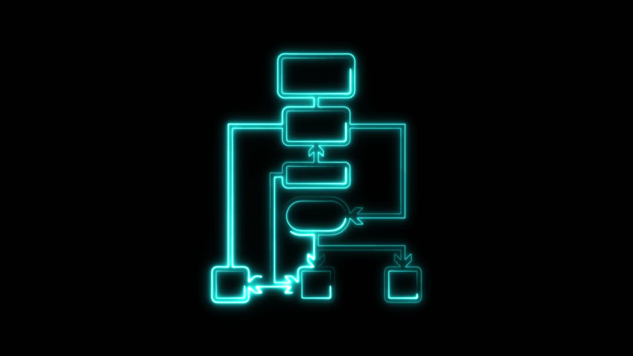 Neon Flowchart Diagram