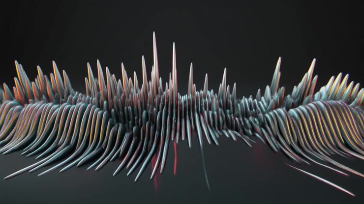 Abstract 3D Digital Sound Wave Visualization