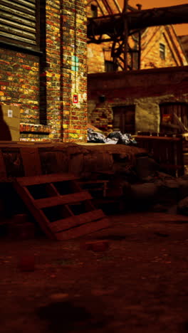 un edificio de ladrillo sucio y abandonado