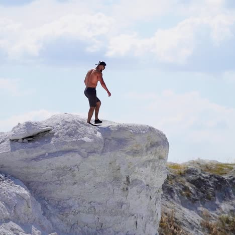 man on a top of a mountain