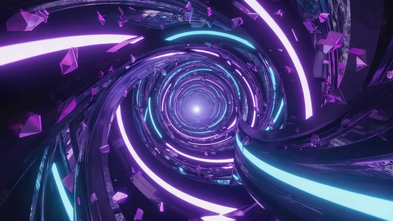 túnel de neón abstracto