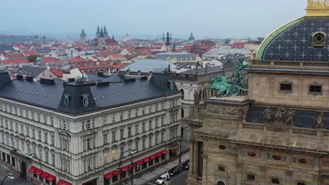aerial cinematic view of prague, czech republic