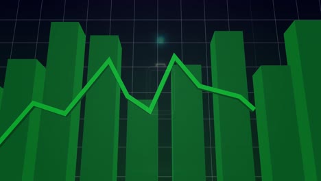 animation of battery icons an statistical data processing over grid network against black background