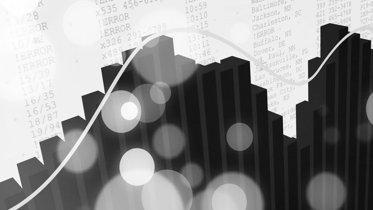 백색 배경 위에 디지털 데이터 처리의 애니메이션