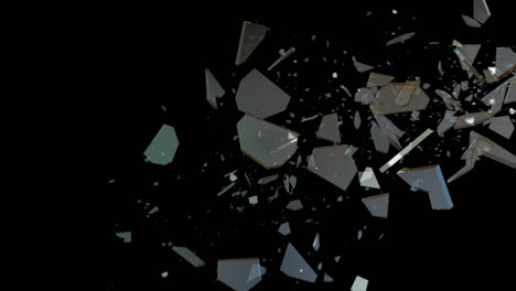 shattered glass fragments