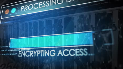 animation of text and data processing over computer servers