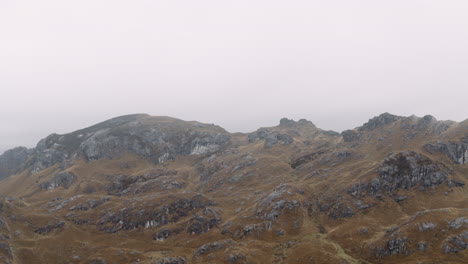 Travelling-in,-drone-view-El-Cajas-National-Park,-Ecuadorian-High-Lands