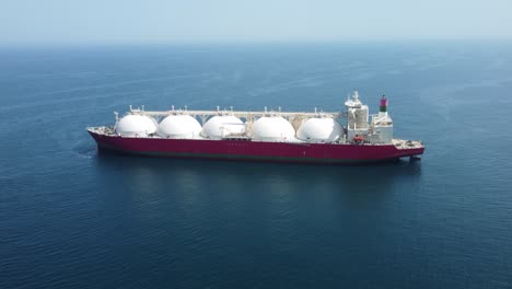 gigantic natural gas tanker ship at sea 4 k drone video