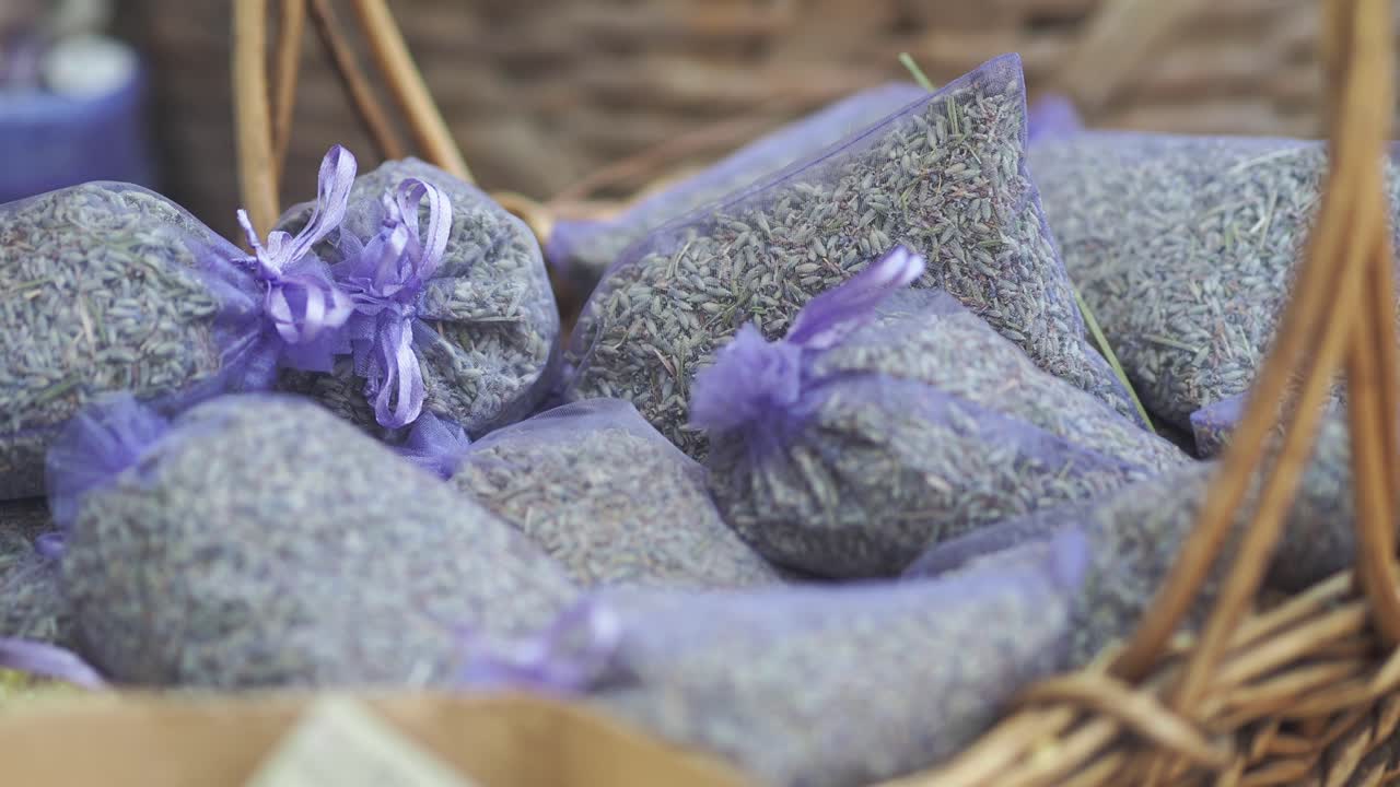 Lavender Sachets in a Basket