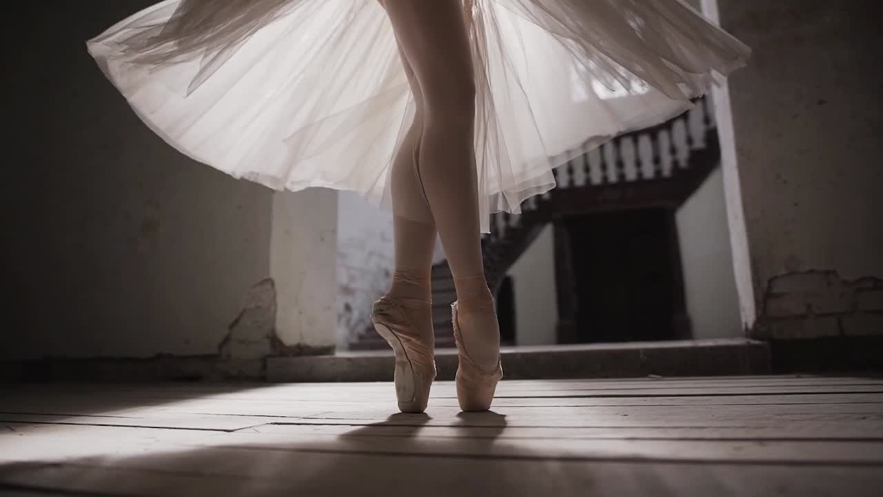 Premium stock video - Ballet ballerina dancer in pointe dancing on the ...