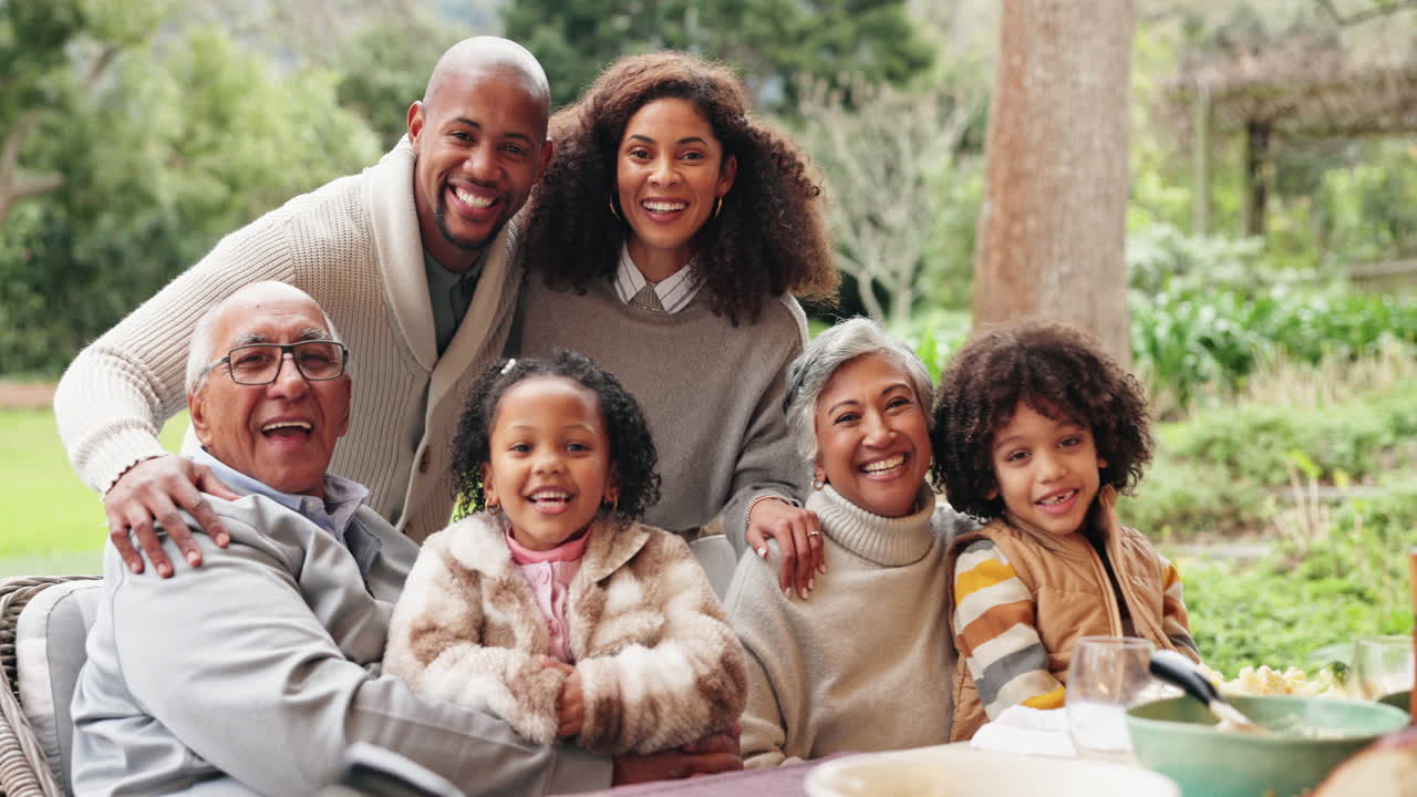 A happy multi-generational family portrait