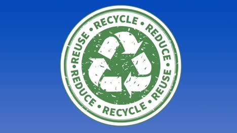 animation of recycling icon over blue background