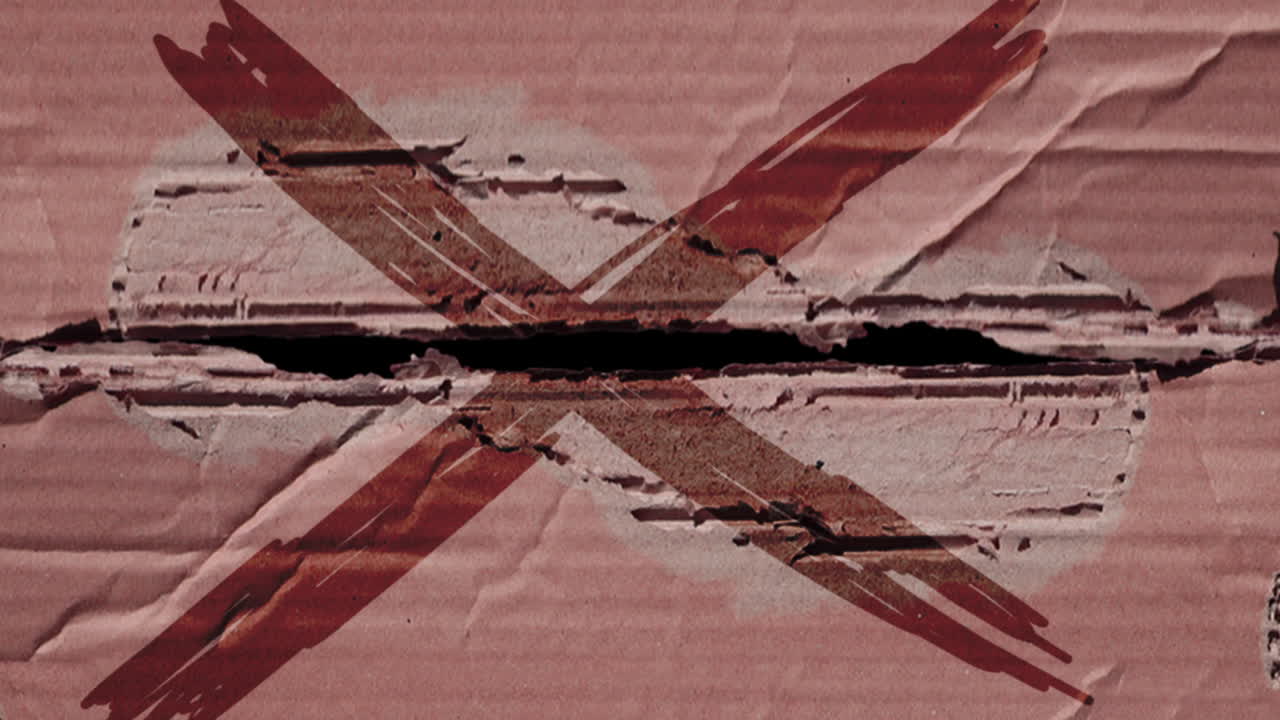 Grunge Cardboard X Mark Ripping Transition