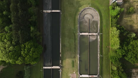 collierville wastewater treatment plant in tennessee during daylight, aerial view