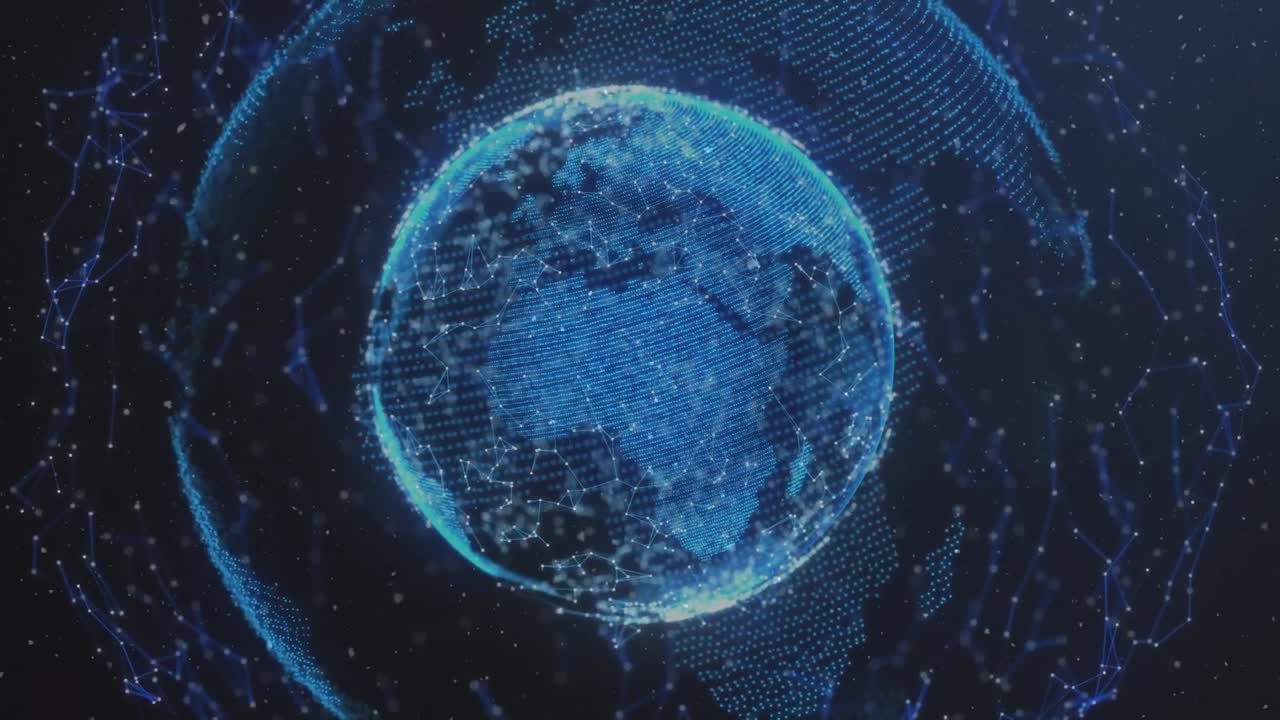 Animation of network of connections over globe