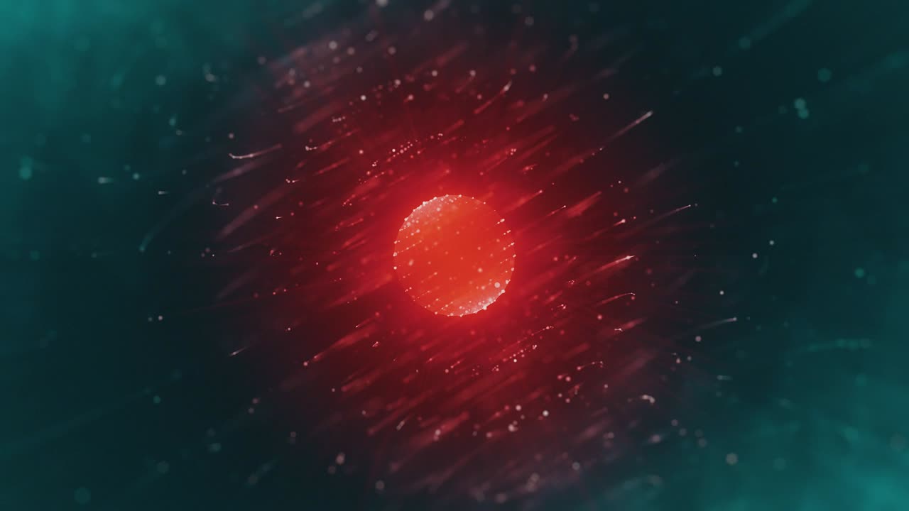 미래의 은 구와 회전하는 입자