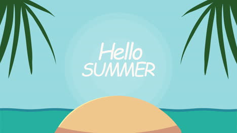 hola, escena de la playa de verano.
