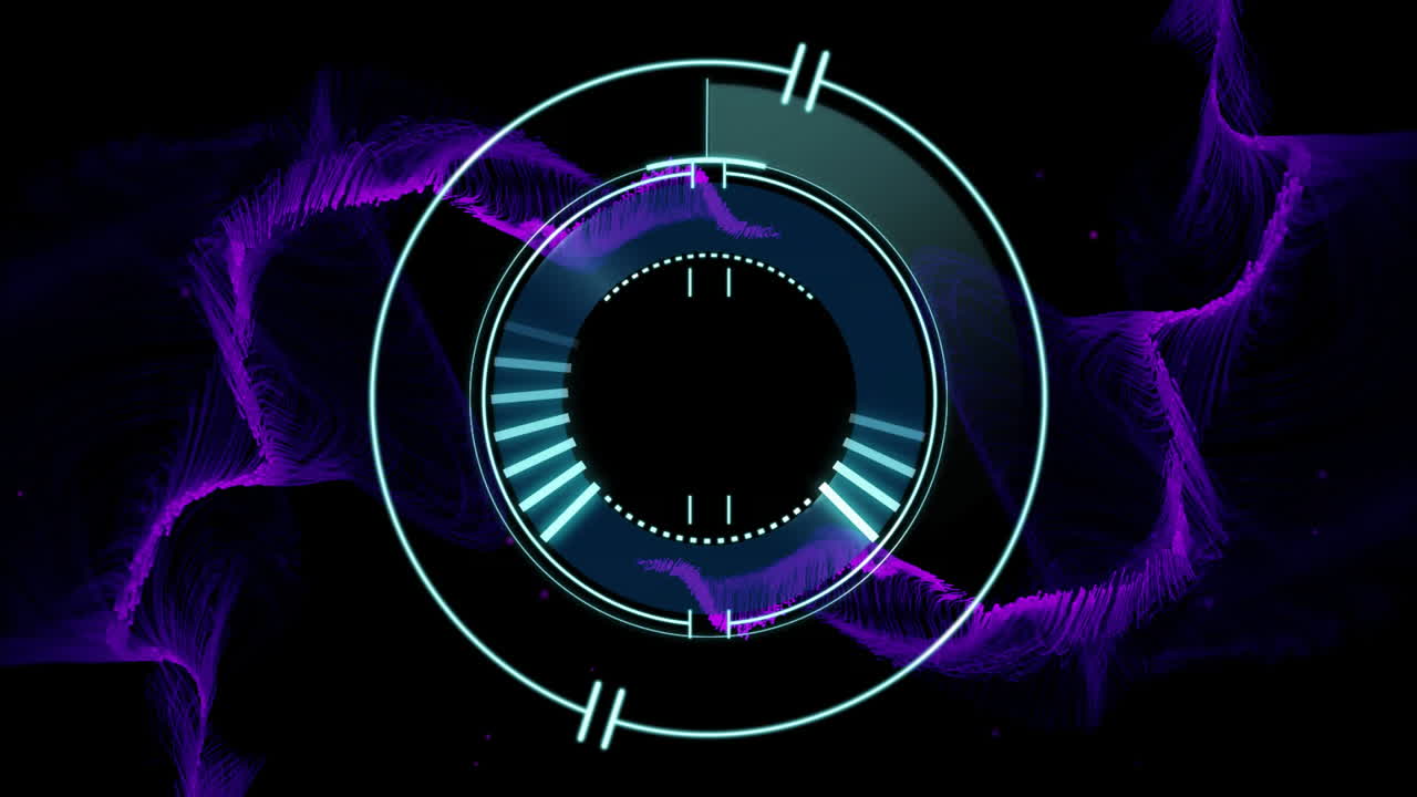 animación de escaneo de alcance y rastro de luz púrpura sobre fondo negro