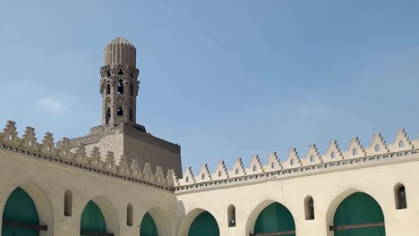 minaret at al hakim mosque in cairo, egypt