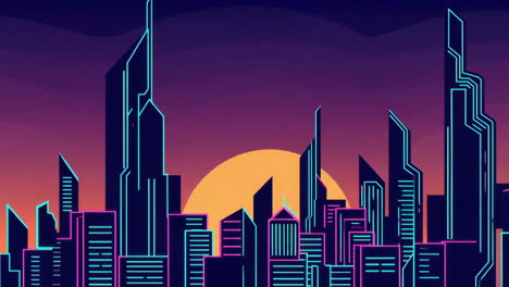 synthwave neon cityscape