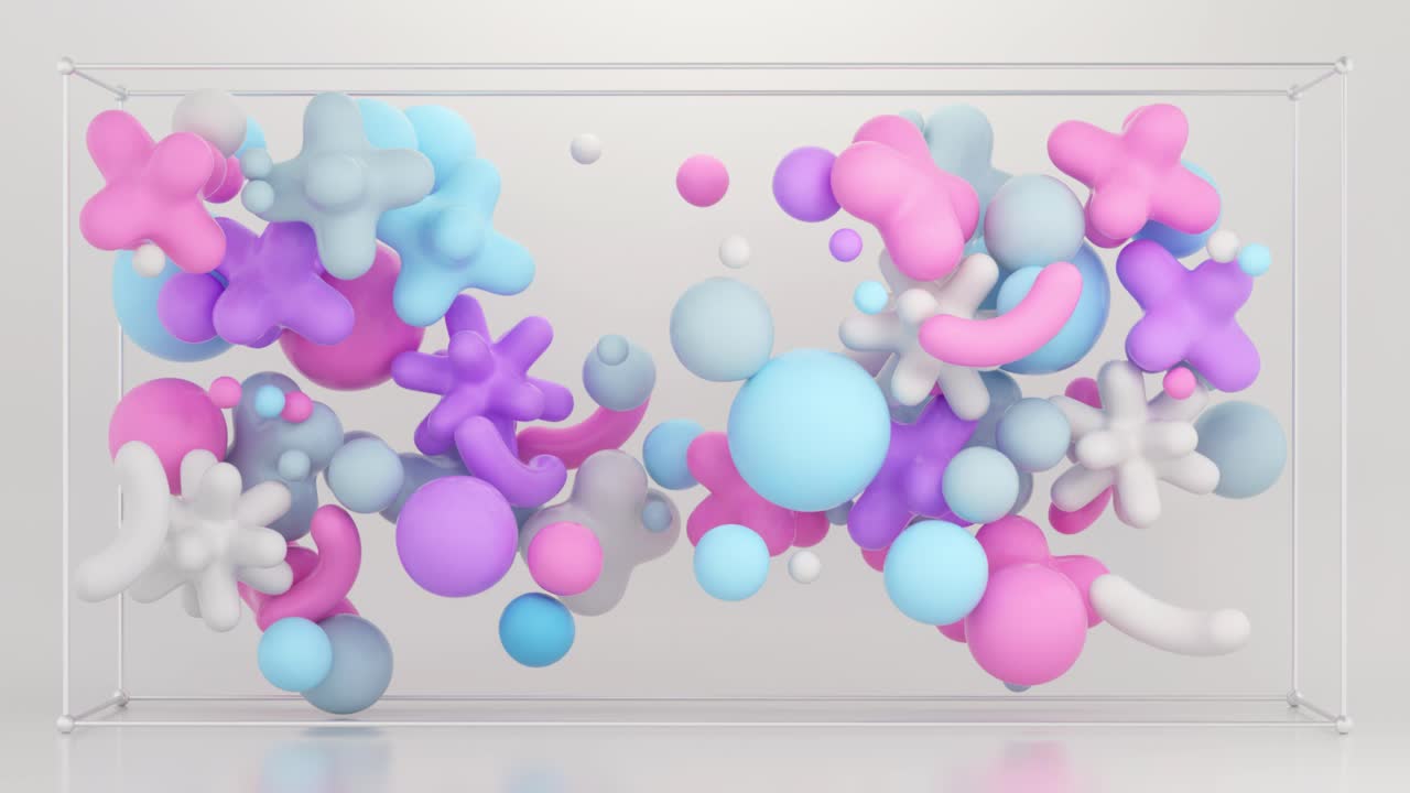 Abstract Colorful 3D Shapes