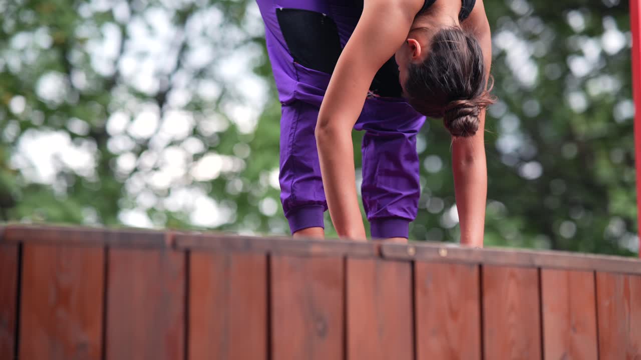 Woman Stretching Outdoors