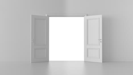 open door in a bright room with alpha channel