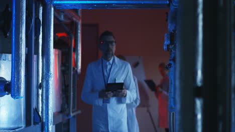 scientist working in a factory