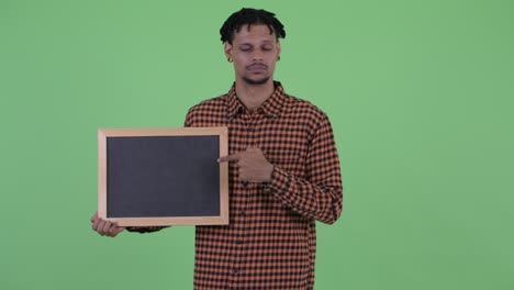 young handsome african man with dreadlocks