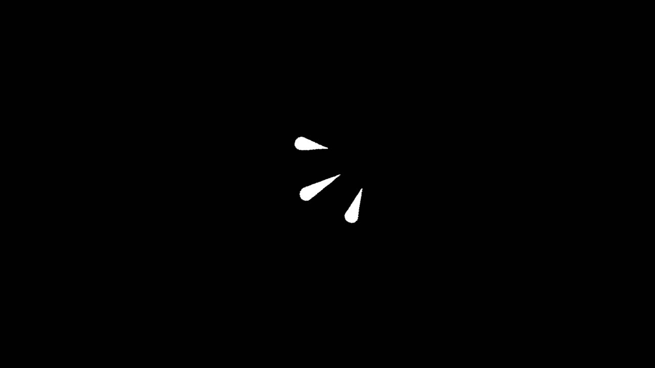 Animazione di caricamento minimalista bianca su sfondo nero