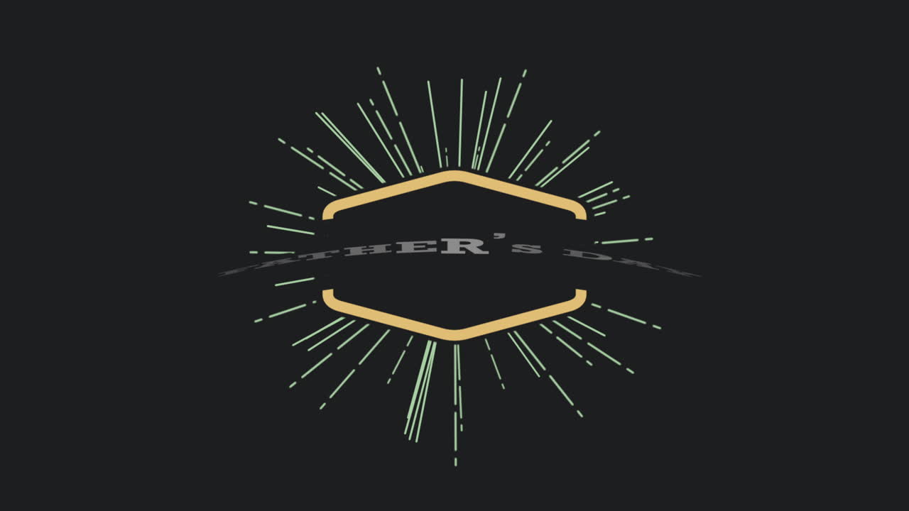 레트로 블랙 그라데이션에 있는 선으로 된 아버지의 날 텍스트